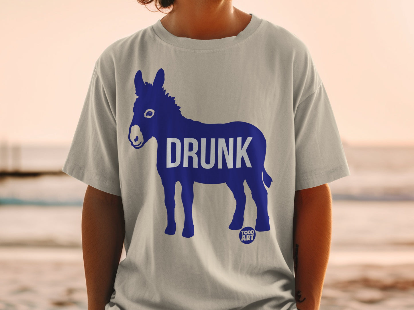 Drunk Donkey Todd Art Design T-Shirt