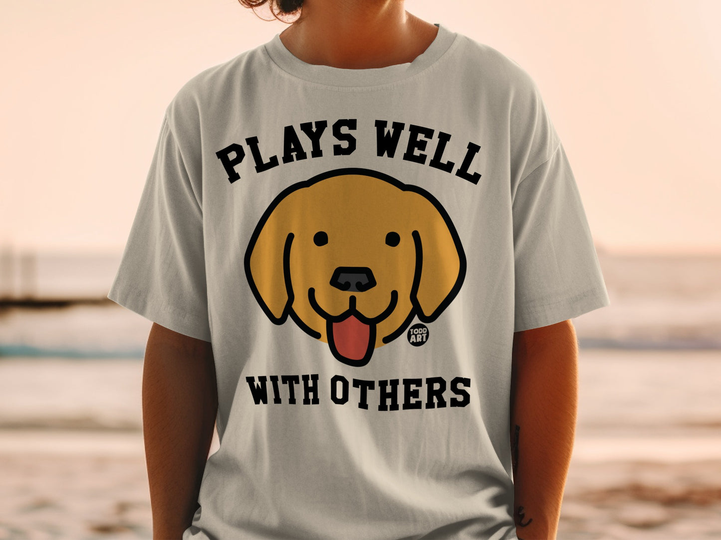 Plays Well With Others Dog Lover Graphic Tee