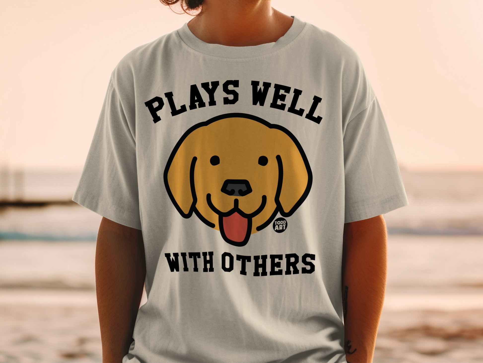 Plays Well With Others Dog Lover Graphic Tee