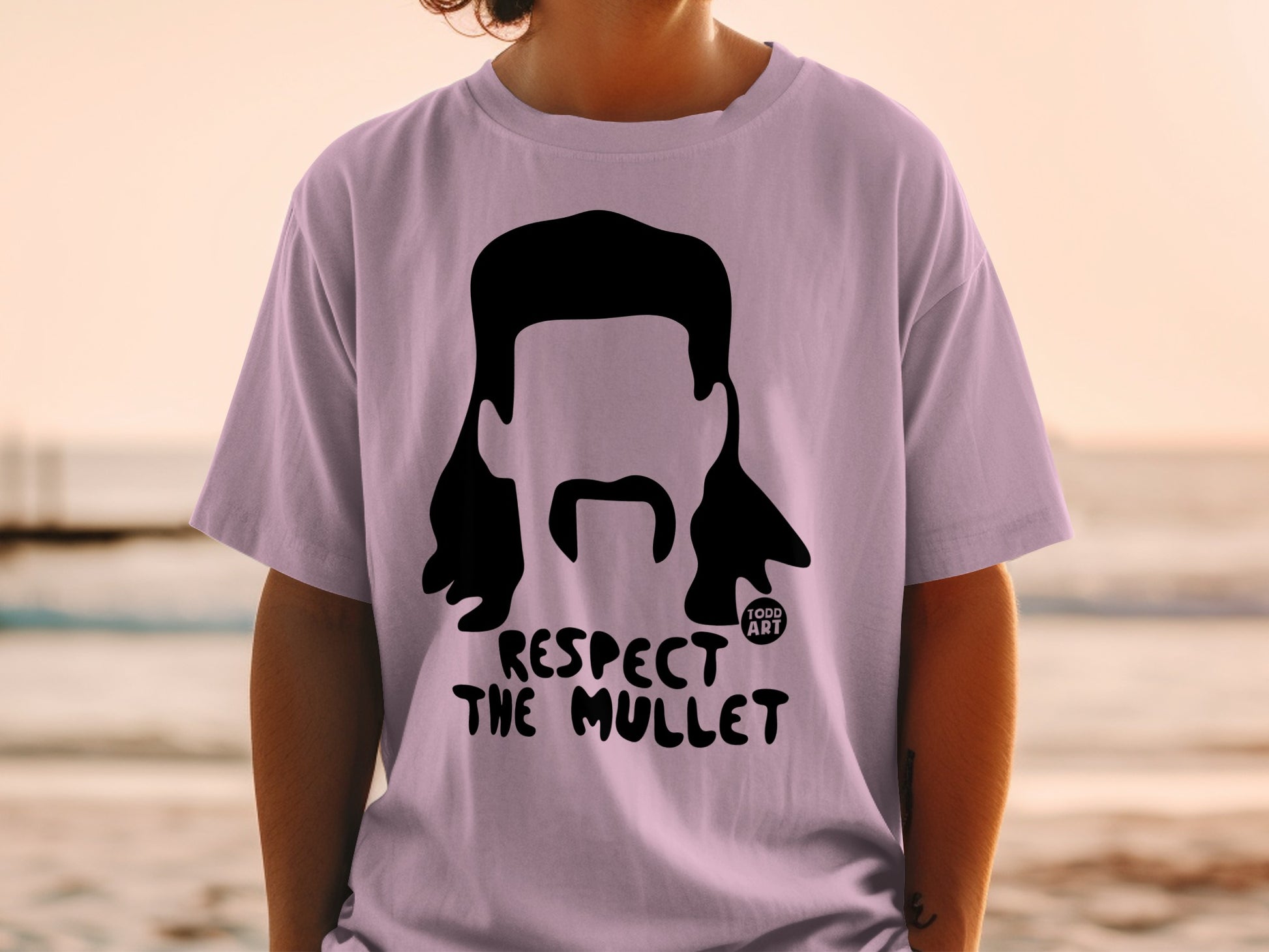 Respect The Mullet Todd Art Haircut Purple product type
