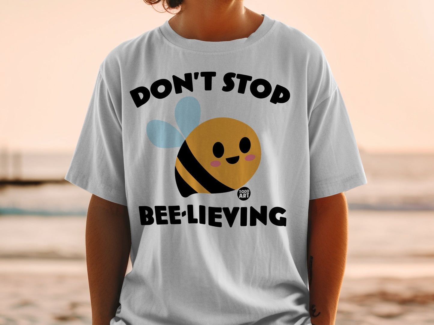 Don't Stop Bee-lieving Cute Graphic Tee Shirt