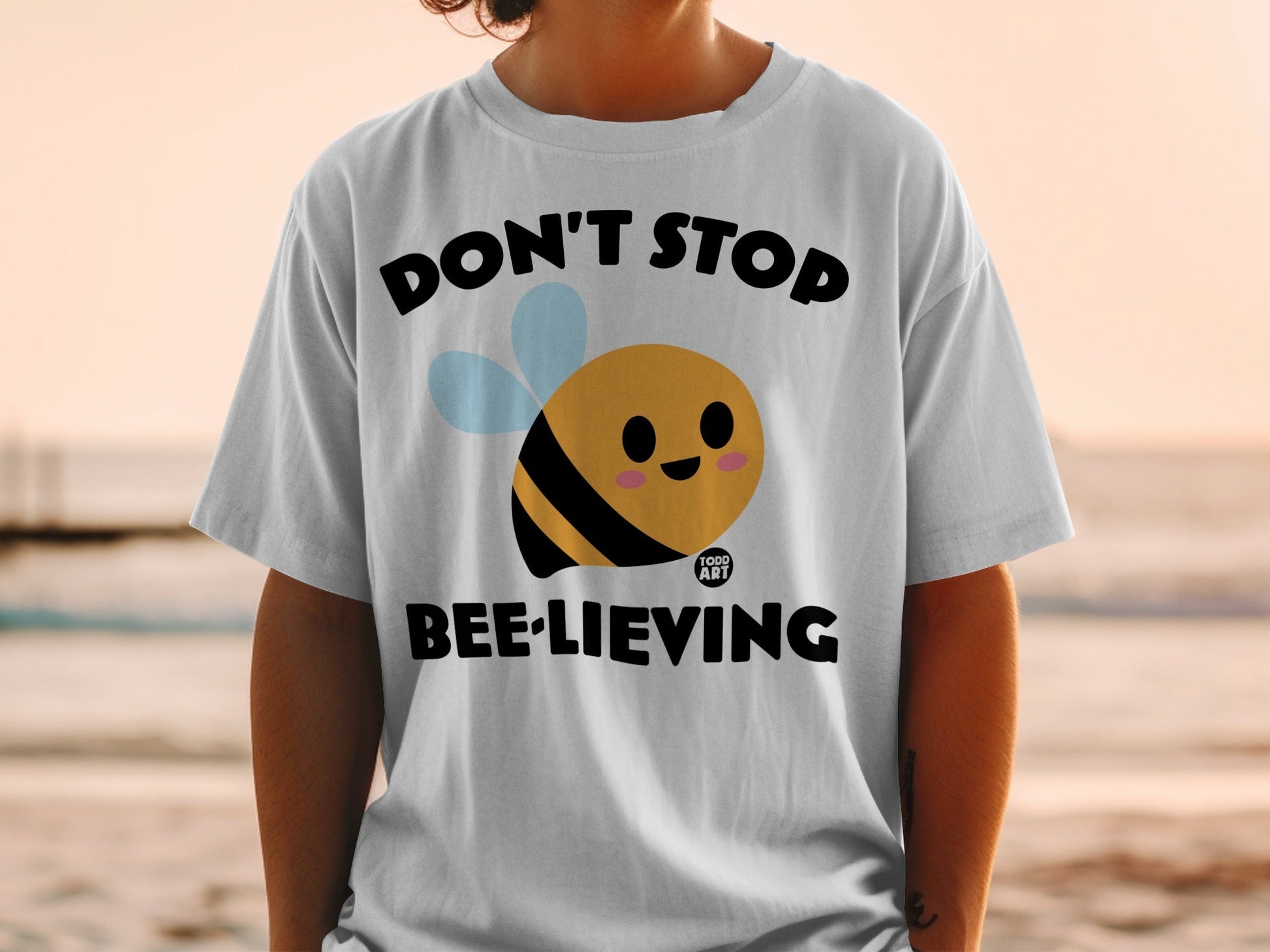 Don't Stop Bee-lieving Cute Graphic Tee Shirt