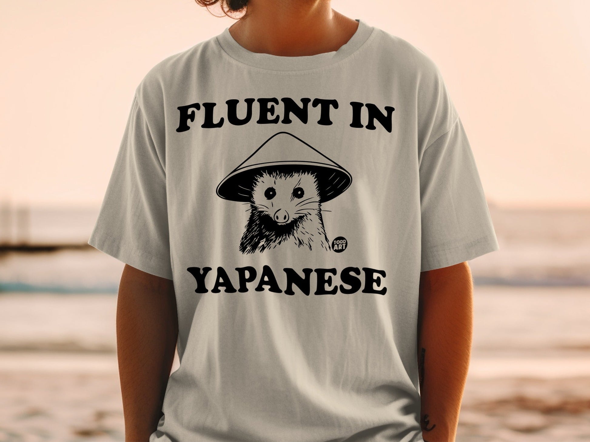 Fluent in Yapanese Funny Animal Graphic T-shirt