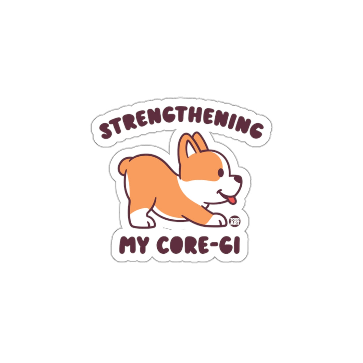 Strengthening My Core-Gi Corgi Fitness Sticker
