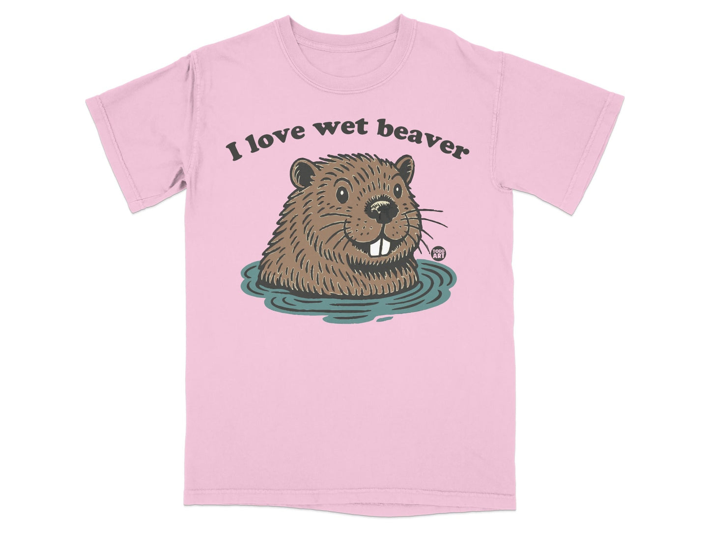 I Love Wet Beaver Graphic Tee with Cute Beaver Shirt