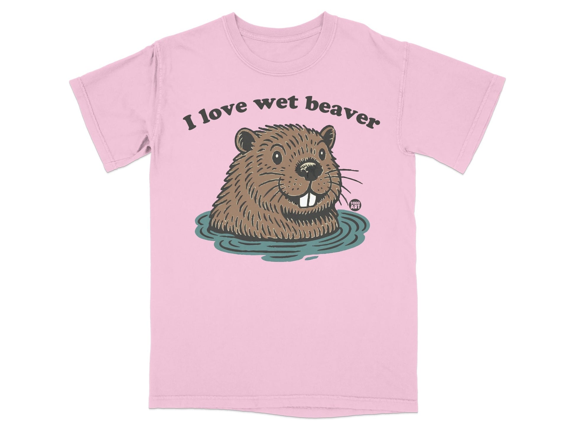 I Love Wet Beaver Graphic Tee with Cute Beaver Shirt