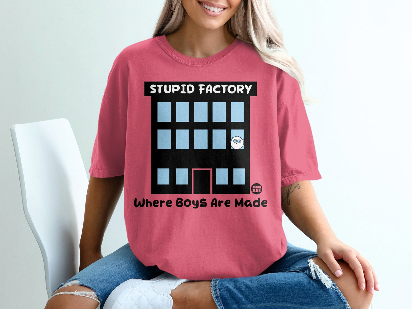 Stupid Factory Where Boys Are Made Graphic Shirt