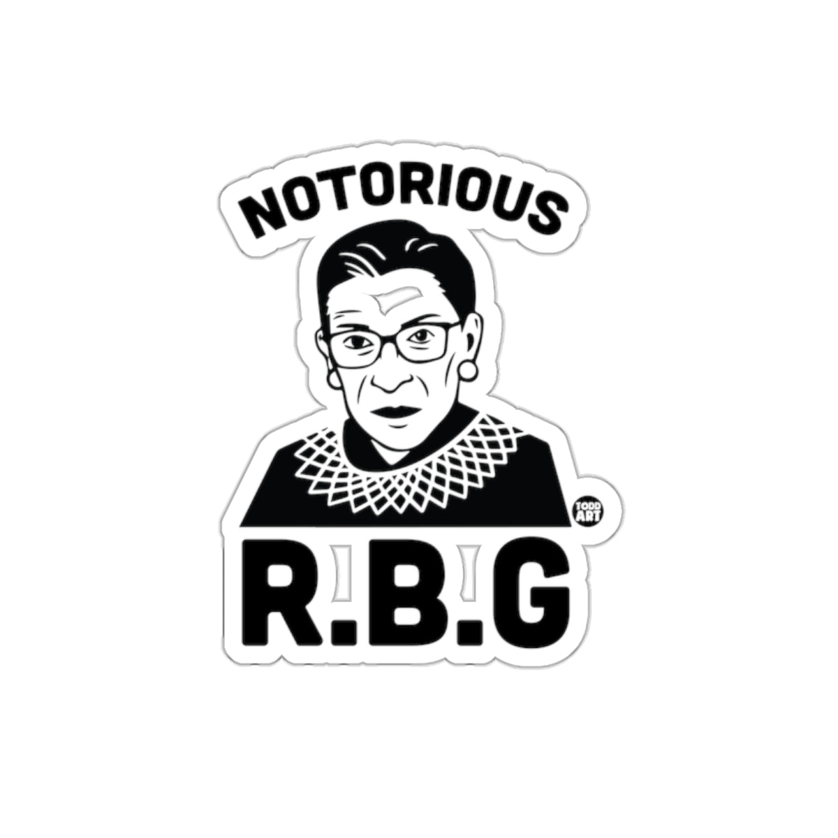 Notorious RBG Black And White Iconic Portrait sticker