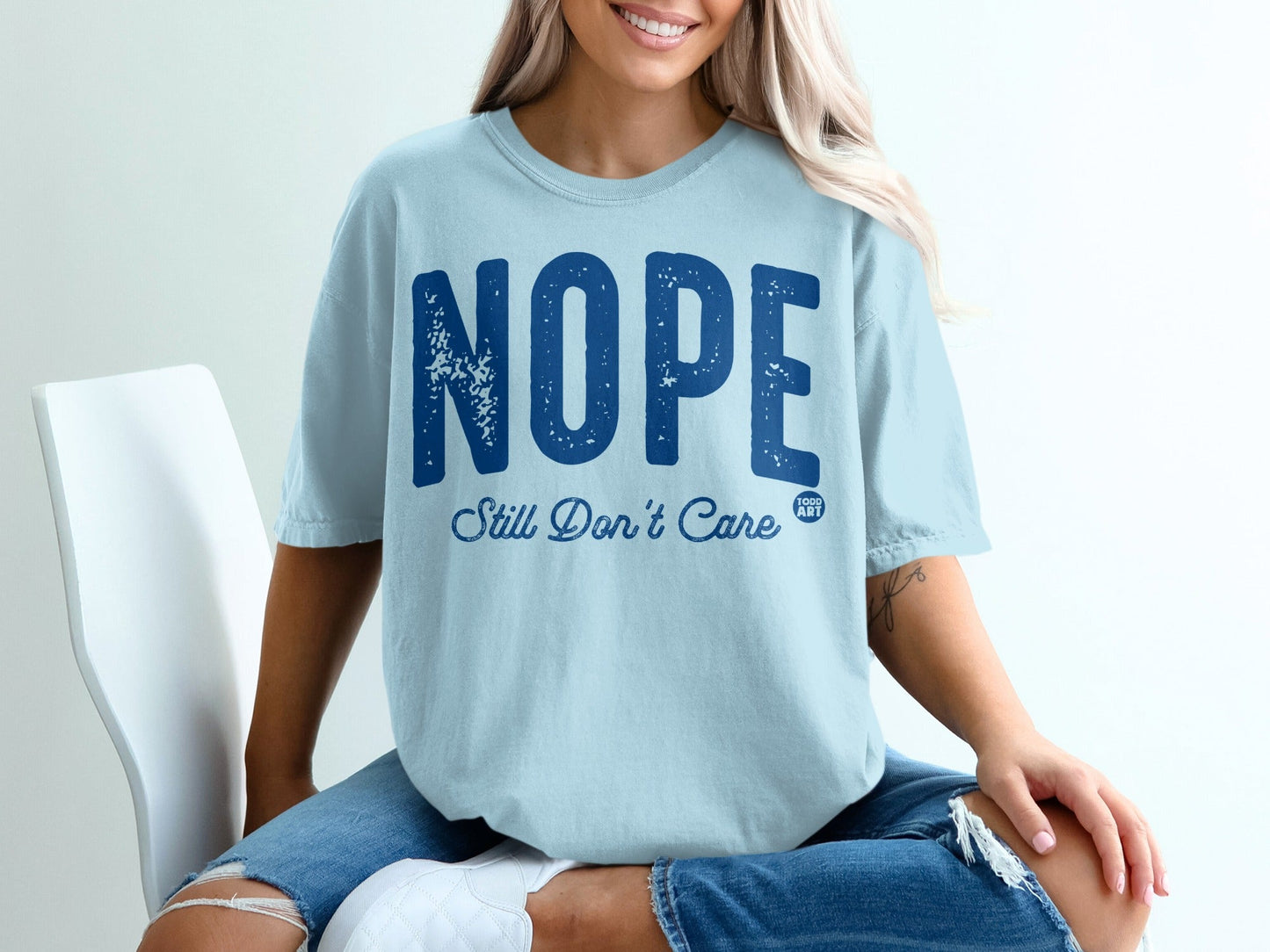 Funny Nope Still Don't Care Graphic Tee Shirt