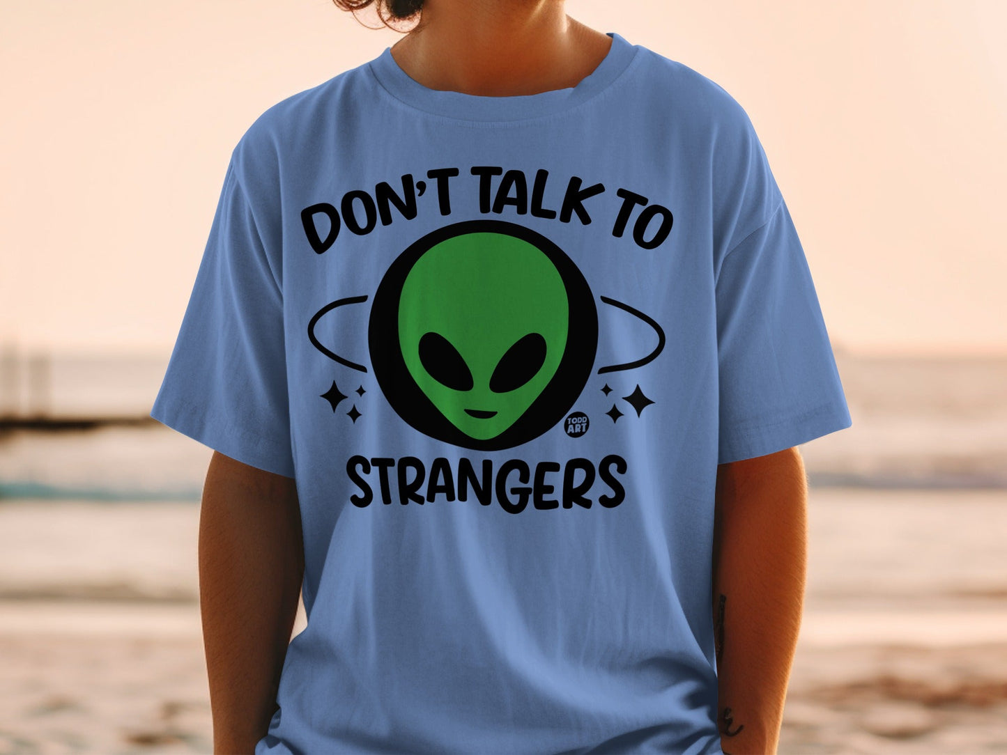 Don't Talk to Strangers Alien Graphic T-Shirt