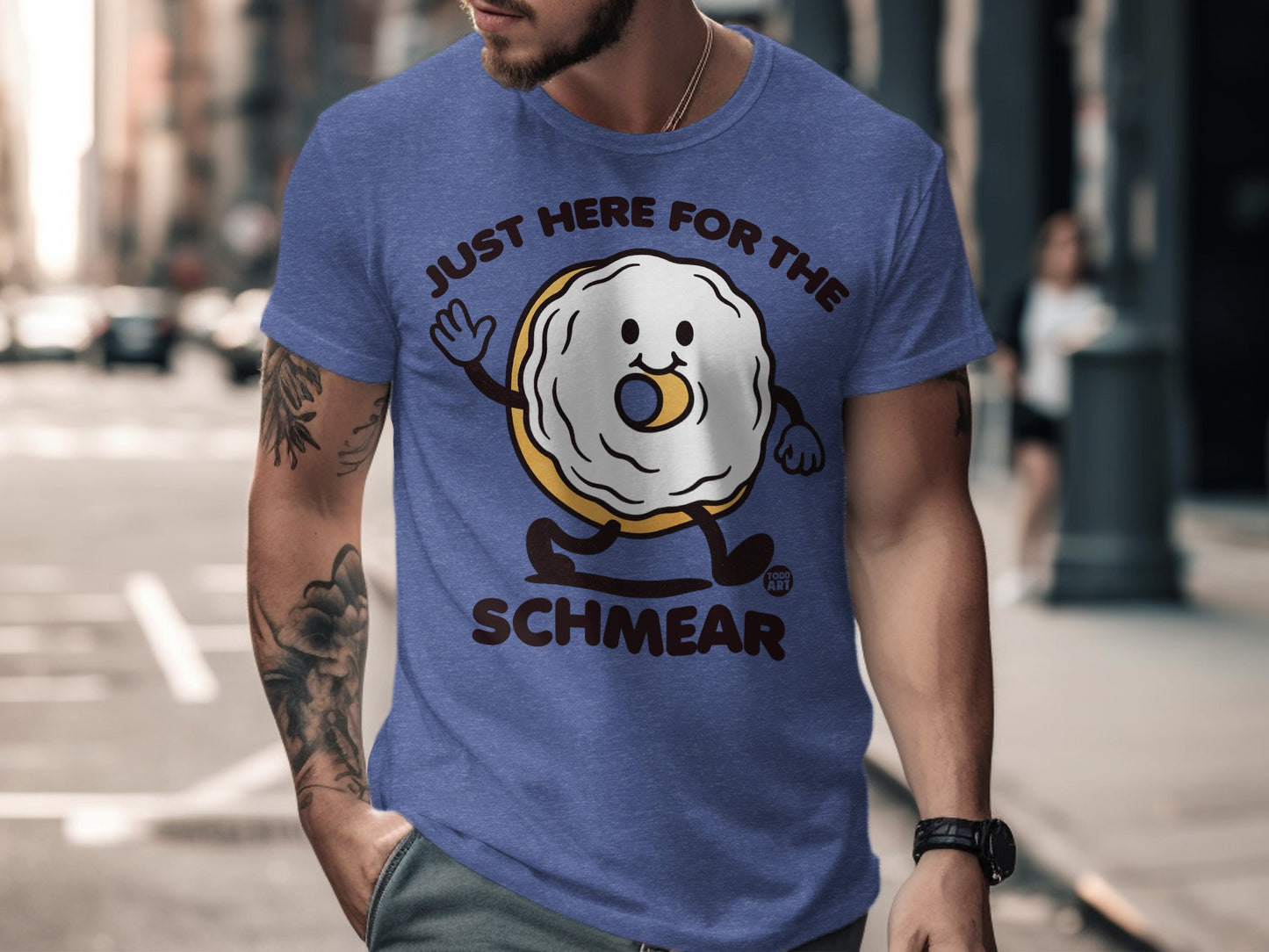 Just Here For The Schmear Funny Graphic T-Shirt