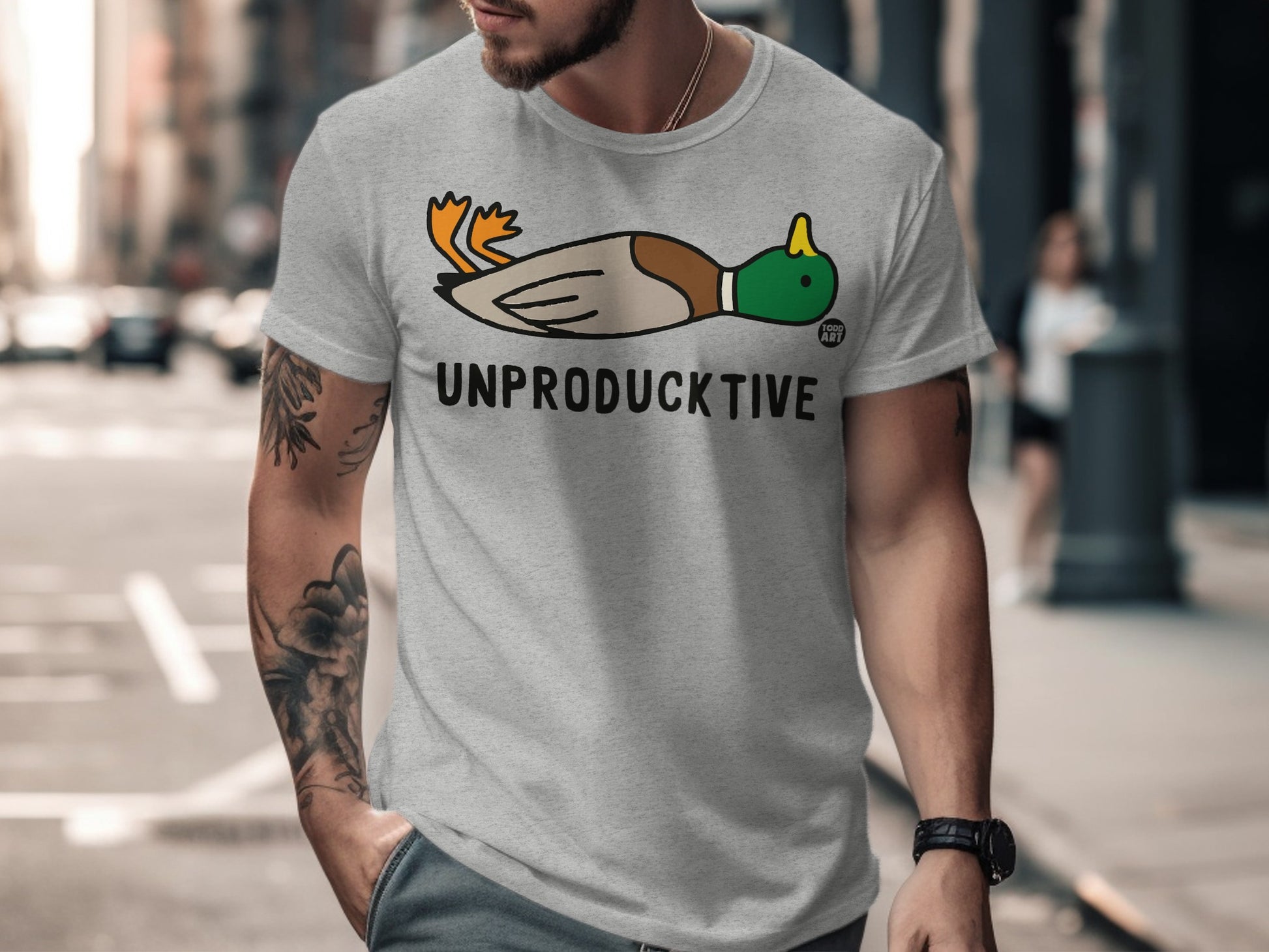 Unproductive Duck Graphic Printed Men's T-Shirt
