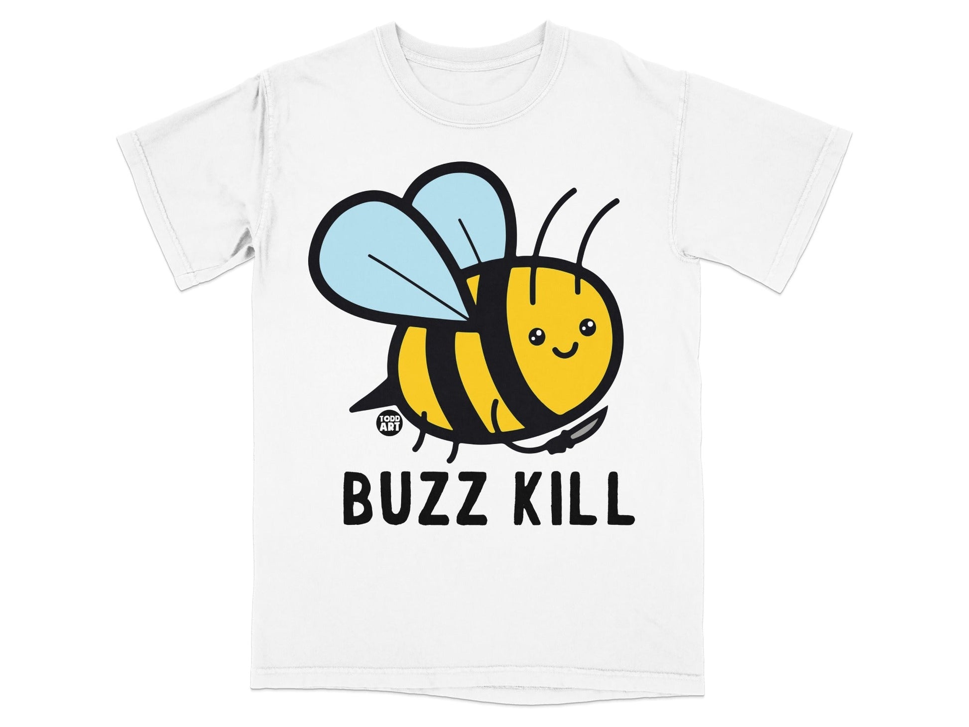 Cute Happy Bee Buzz Kill Graphic Printed T-Shirt
