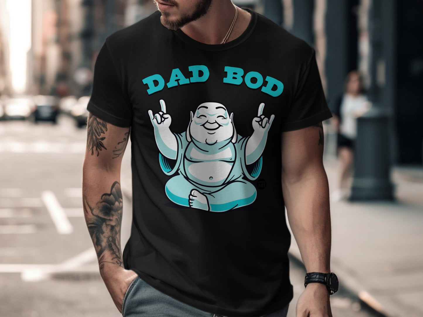 Dad Bod Funny Relaxed Buddha Graphic Tee Shirt