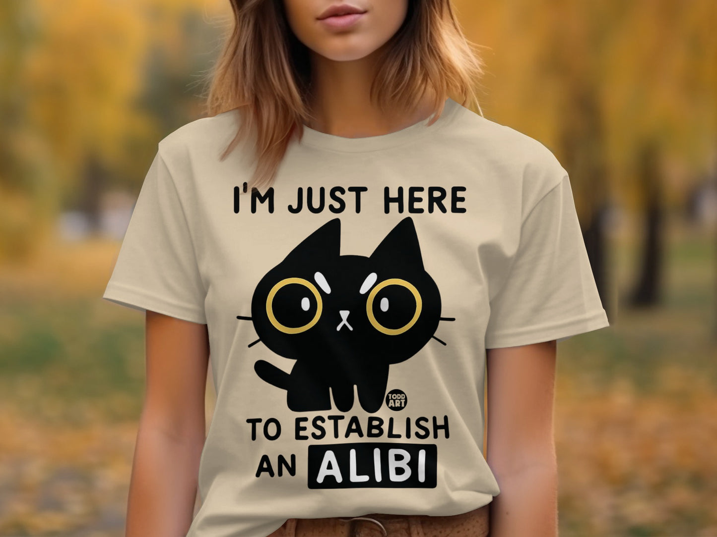 I'm Just Here To Establish An Alibi Cat Graphic T-shirt