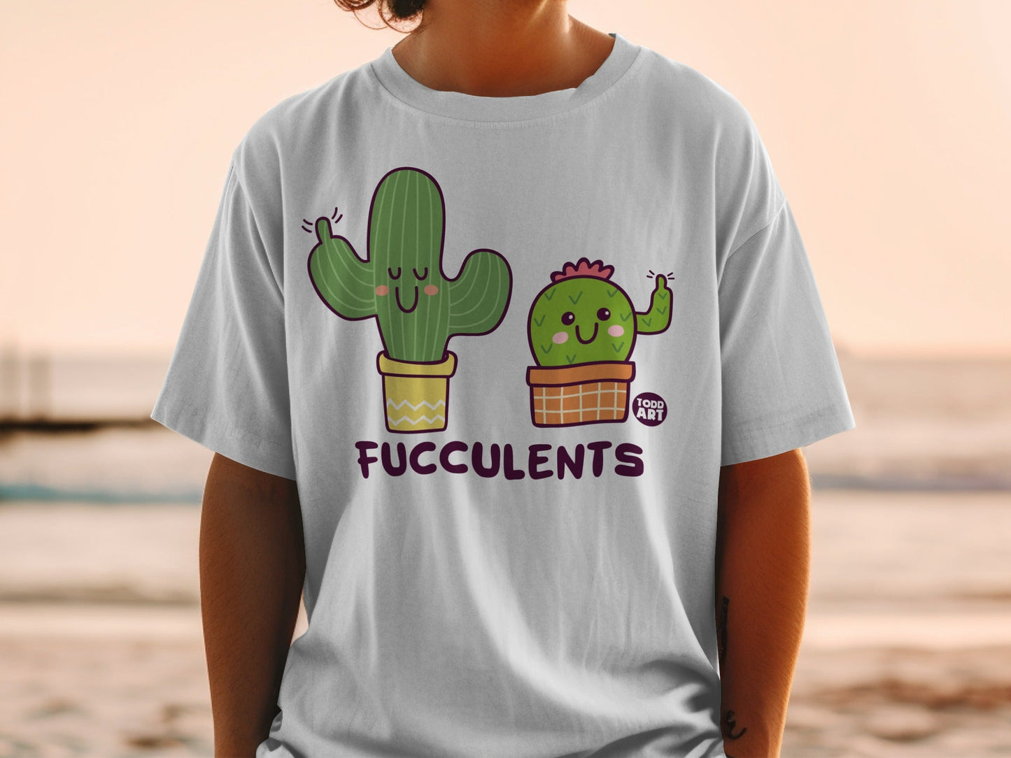 Cute Cactus Succulents Todd Art Graphic T-shirt