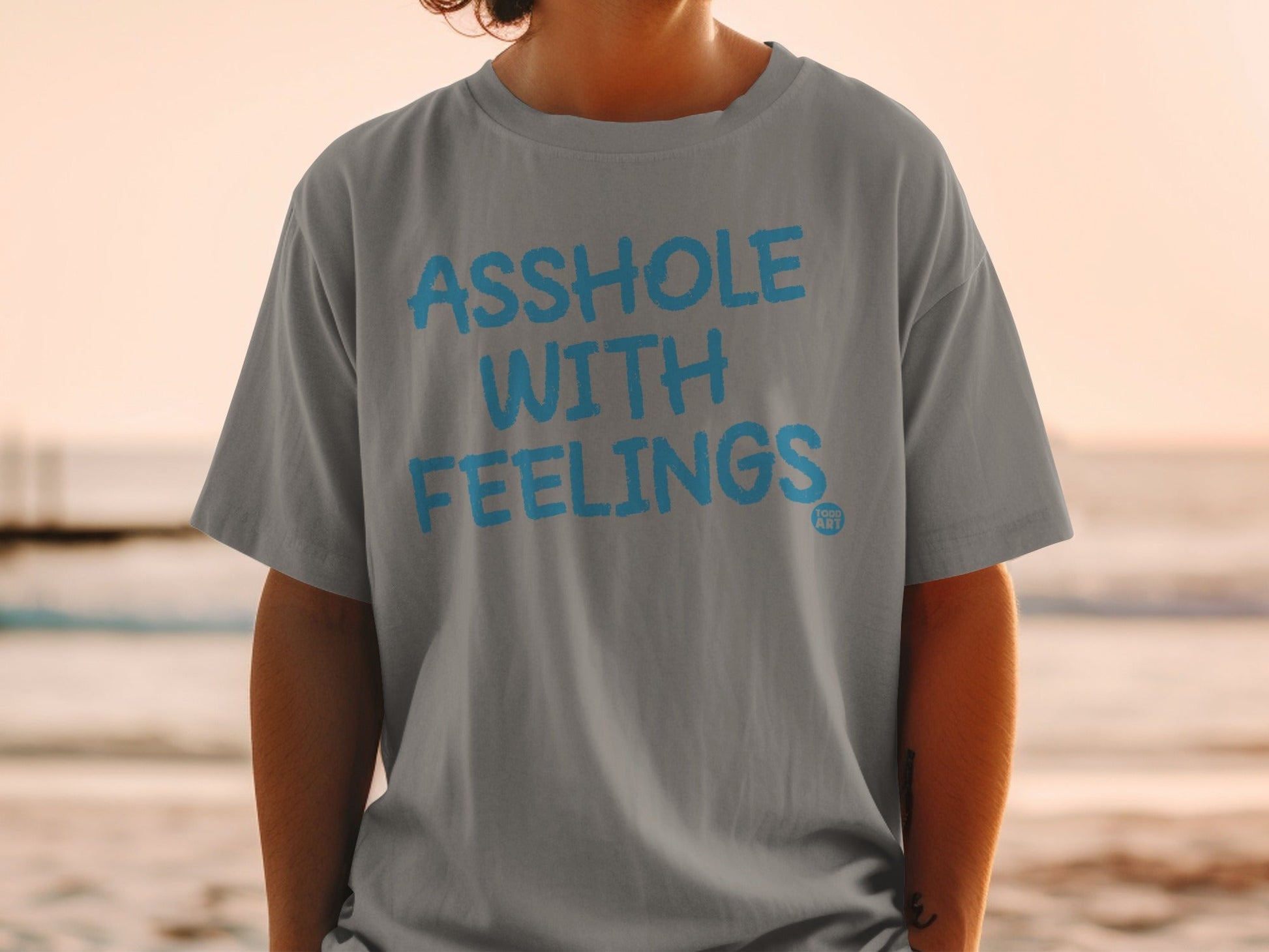 Asshole With Feelings Funny Graphic T-shirt