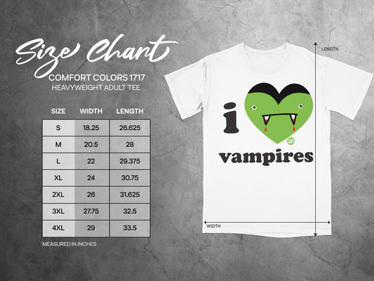 I Love Vampires Graphic Heavyweight Adult Tee