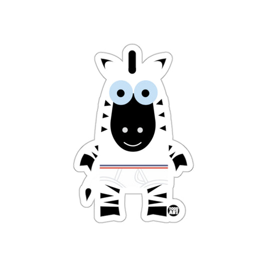 Cartoon Zebra with Blue Eyes Sticker Product