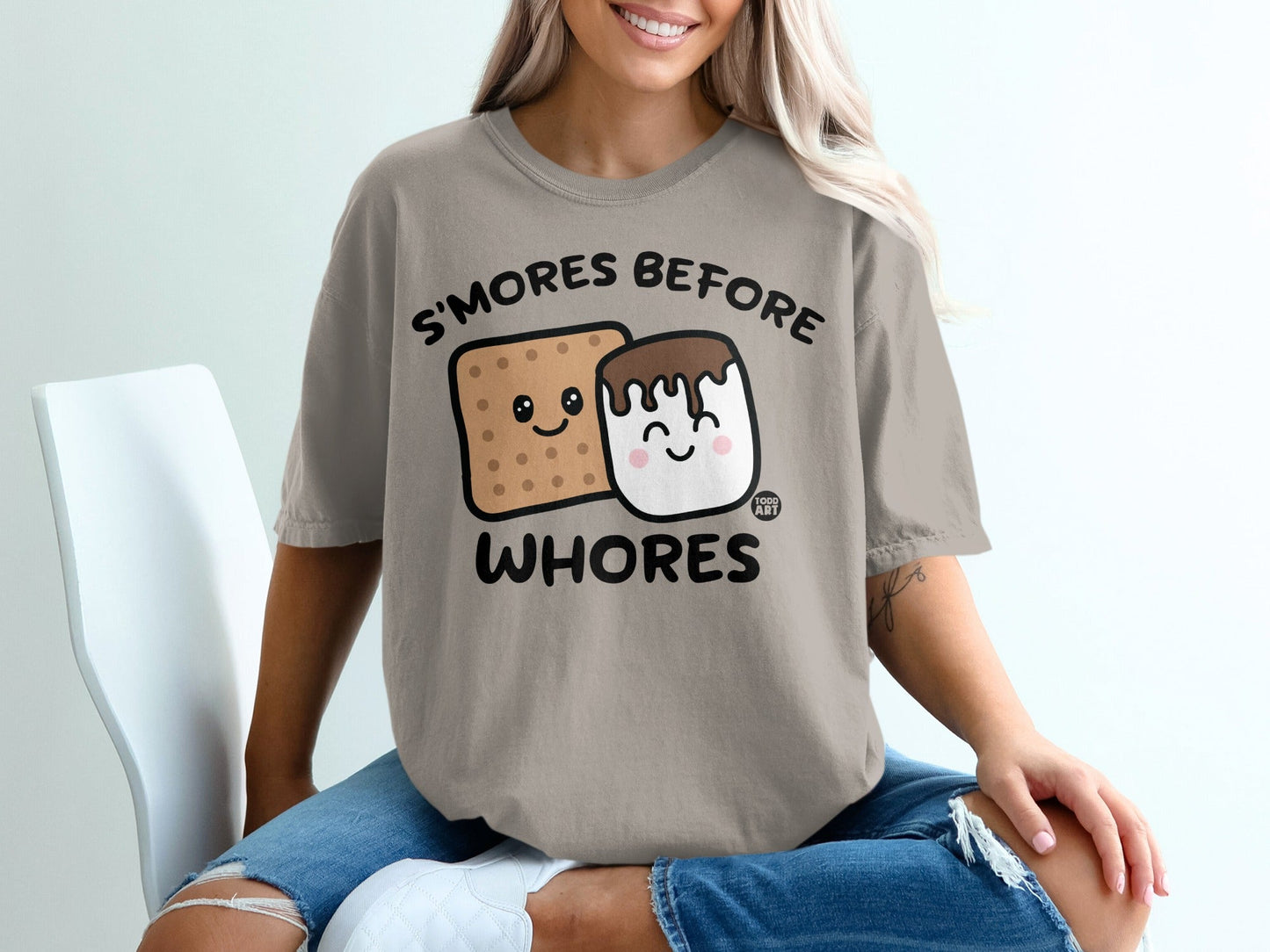 S'mores Before Whores Cute Cartoon Graphic T-Shirt