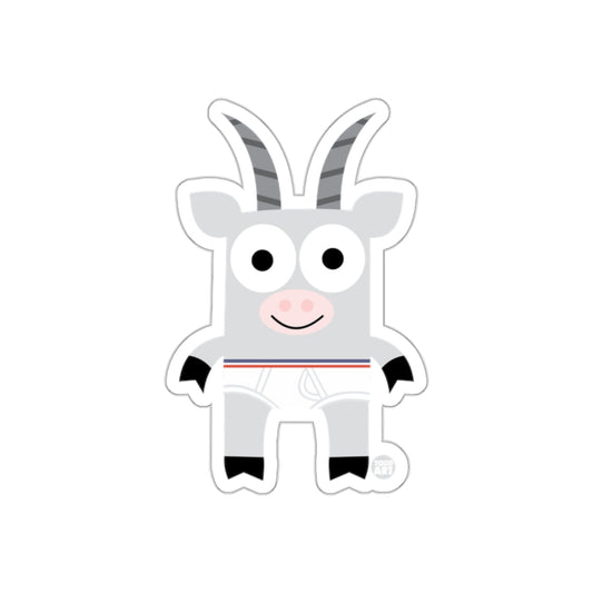 Cute Cartoon Goat with Striped Shirt Sticker