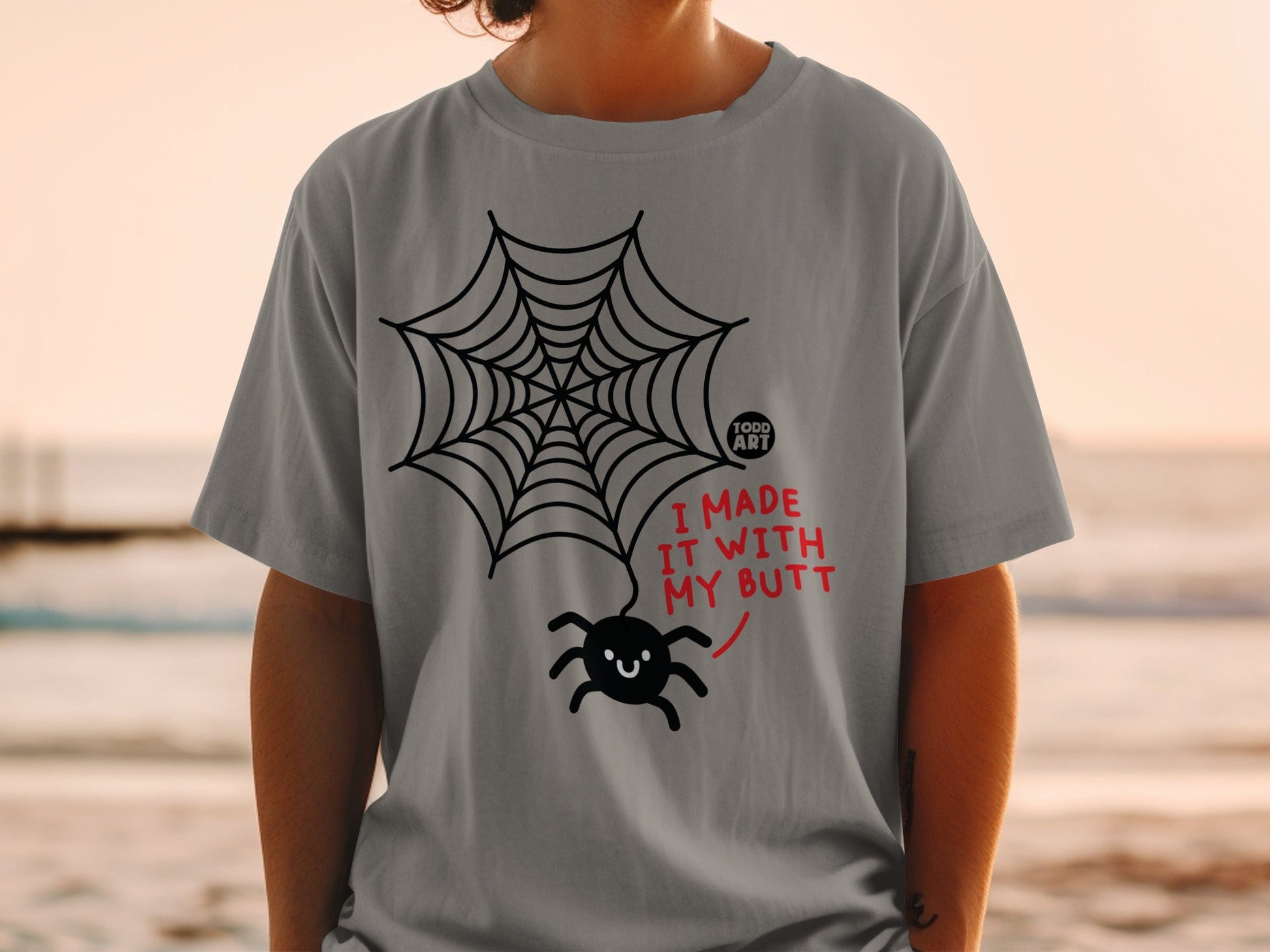 Funny Spider Web I Made It With My Butt T-Shirt