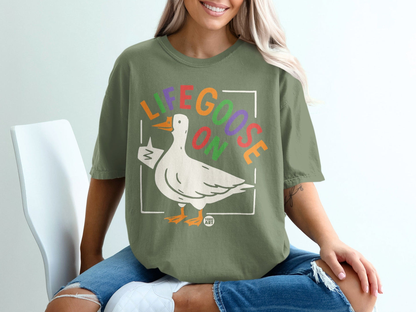 Life Goose On Graphic T-Shirt Unique Duck Design