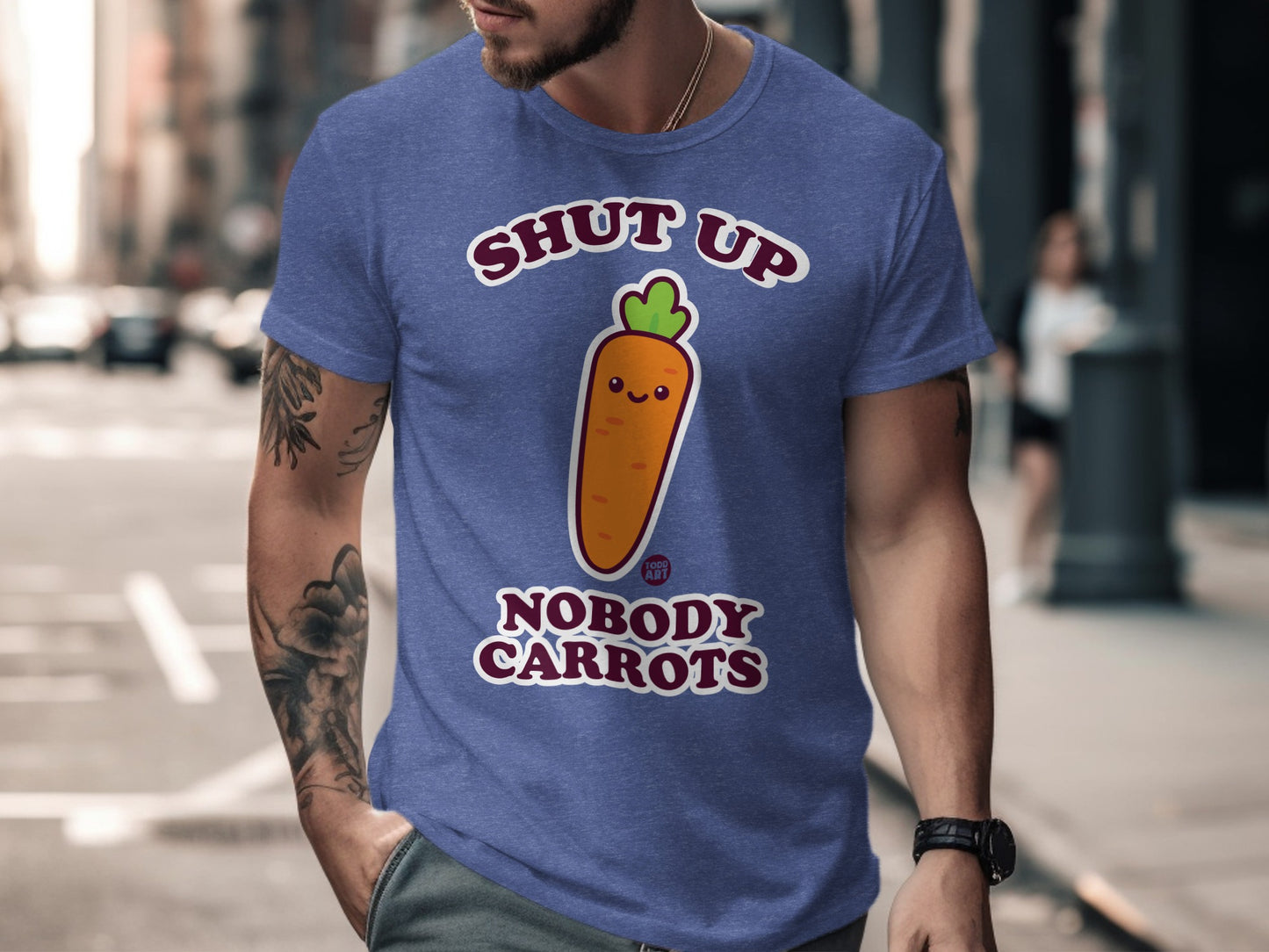 Shut Up Nobody Carrots Funny Graphic Shirt