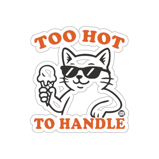 Too Hot To Handle Cat with Ice Cream Sticker