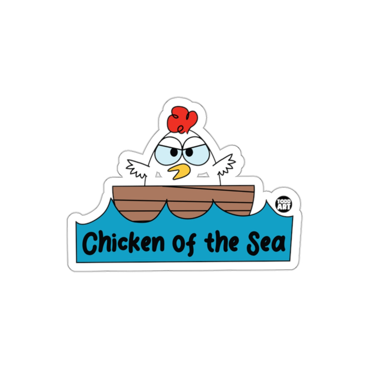 Chicken of the Sea Sticker with Fun Cartoon Design
