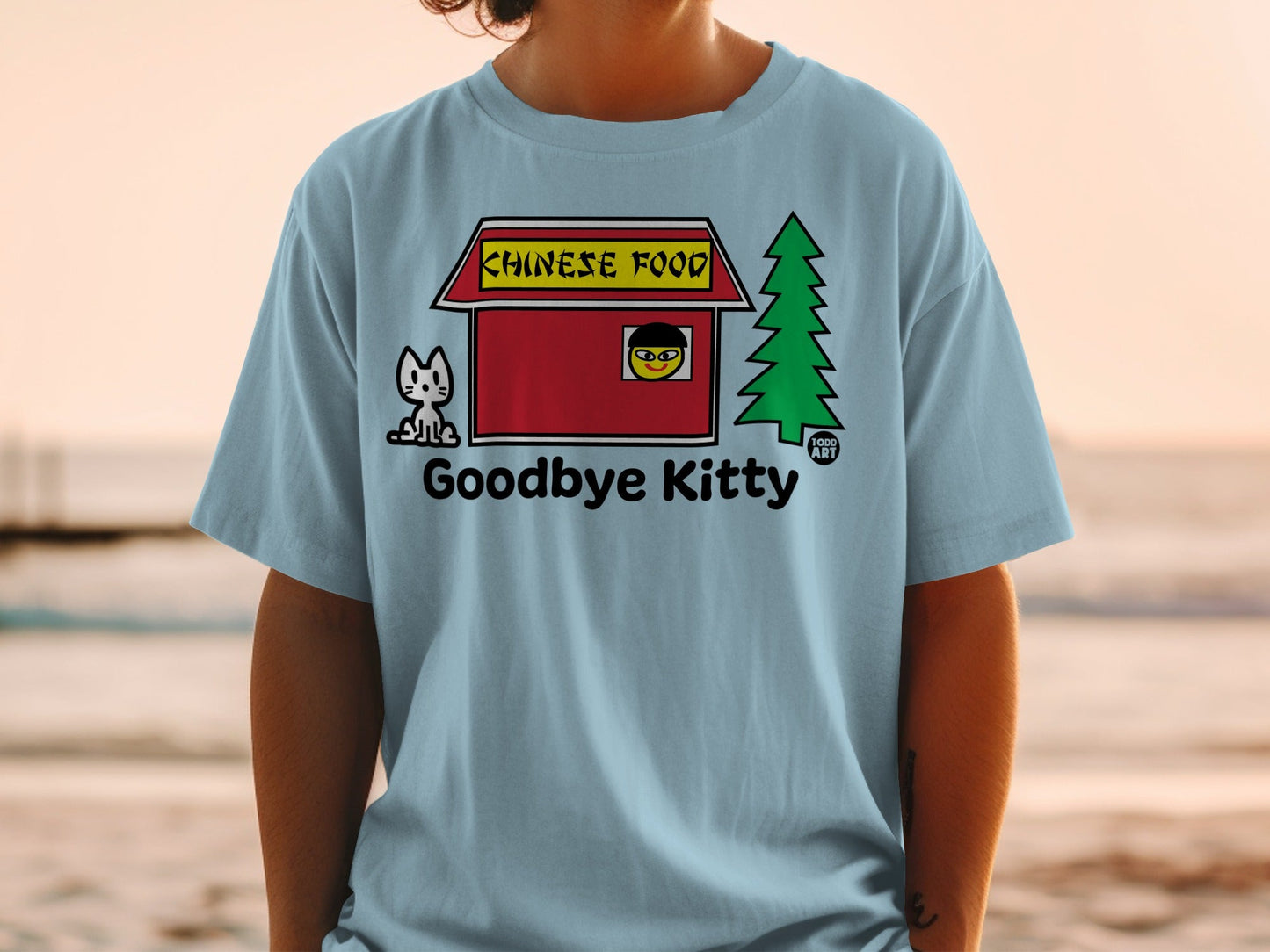 Chinese Food Goodbye Kitty Graphic T-shirt