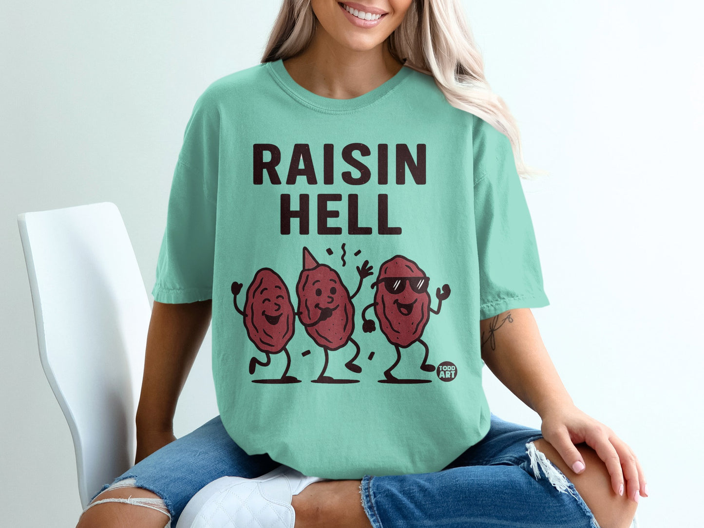 RAISIN HELL Dancing Raisins Mint Green product type