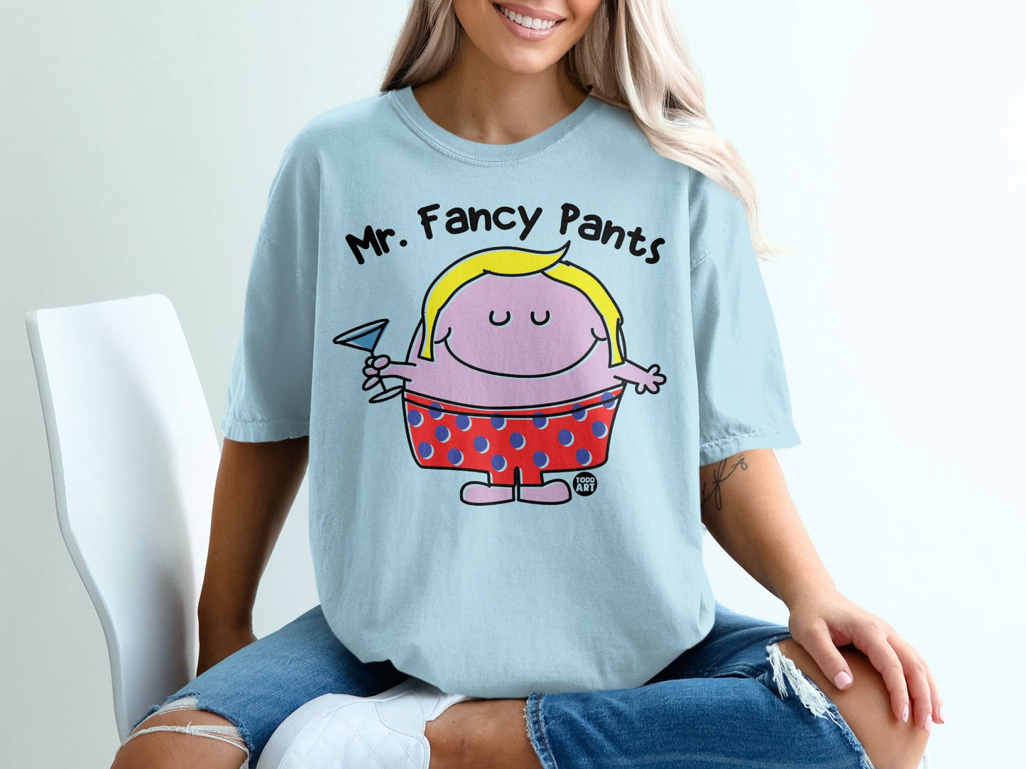 Mr. Fancy Pants Graphic Cartoon T-Shirt