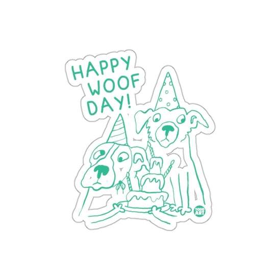 Happy Woof Day Dog Birthday Party Sticker