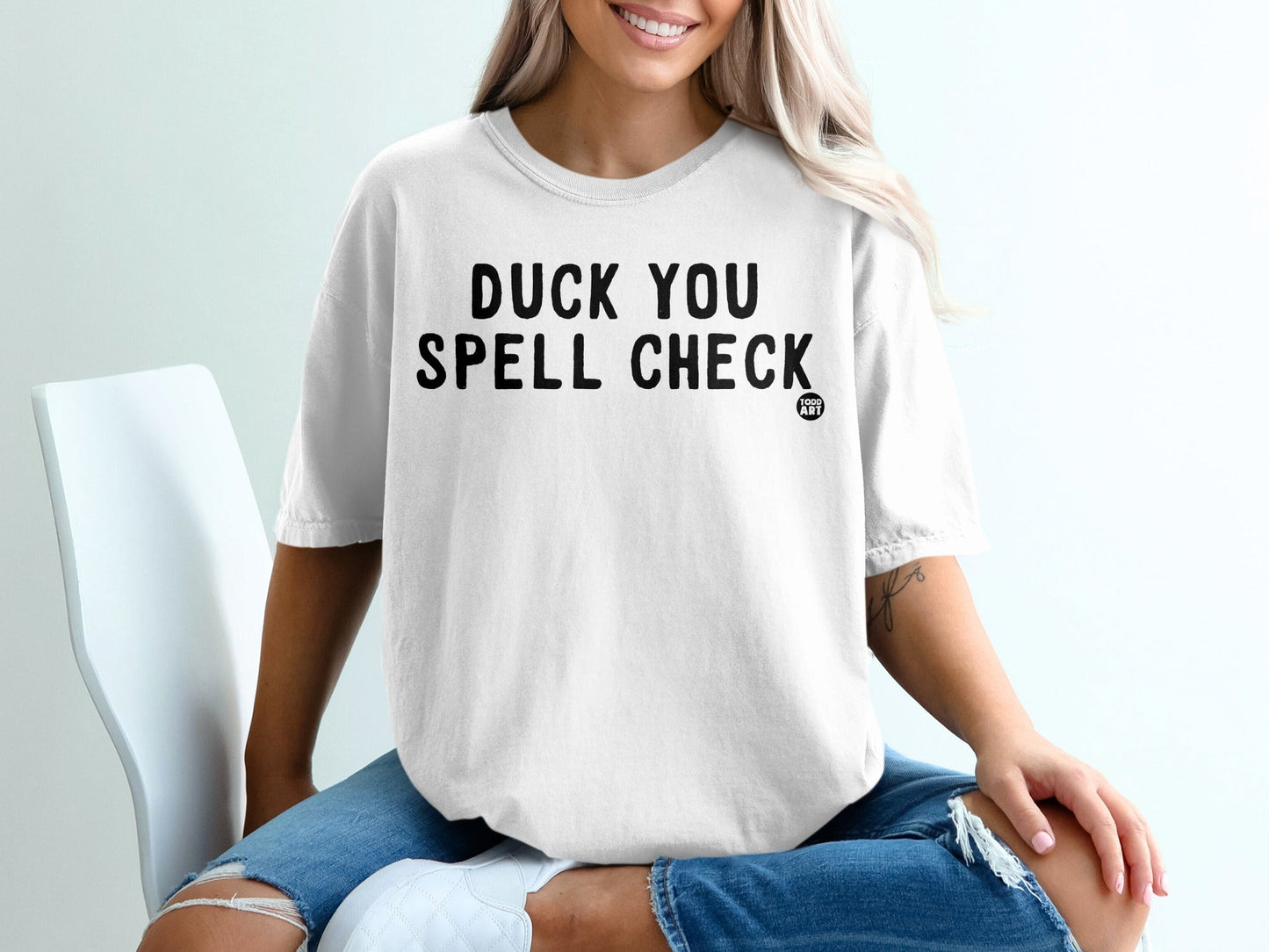 Duck You Spell Check Funny Graphic Tee
