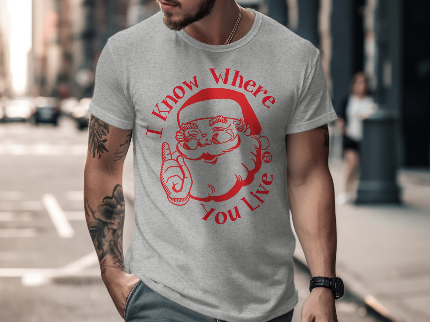 I Know Where You Live Santa Claus Graphic Tee
