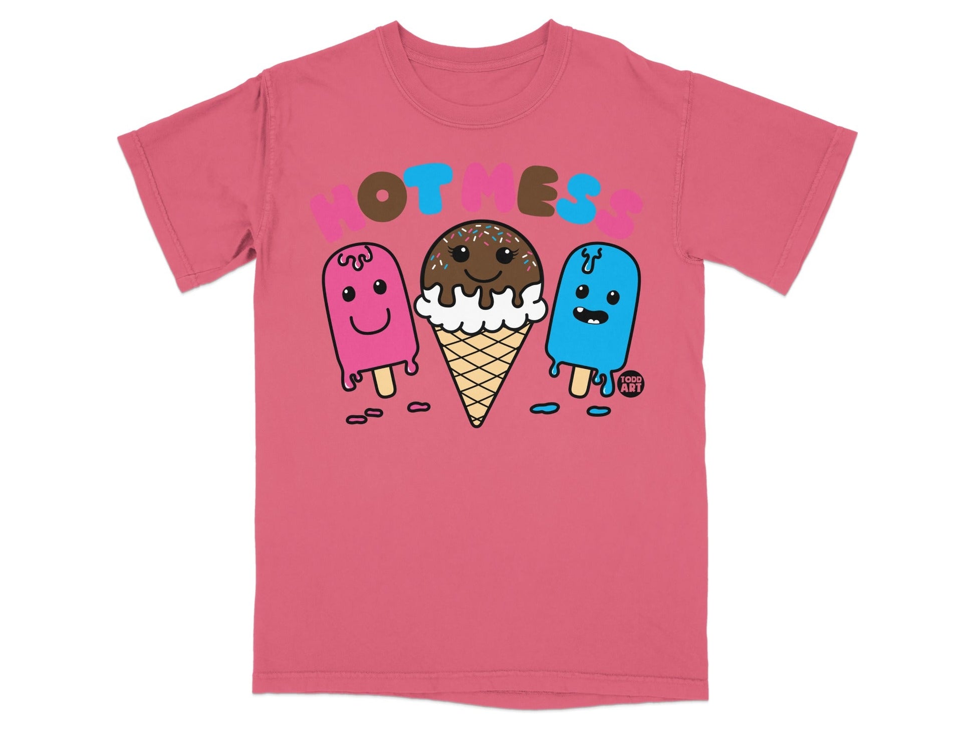 Colorful Ice Cream Cone Popsicle Design T-shirt