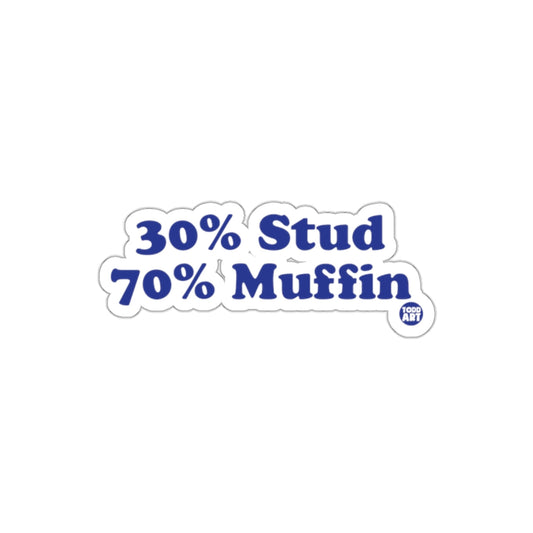 30% Stud 70% Muffin Humorous Sticker Decal for Laptops
