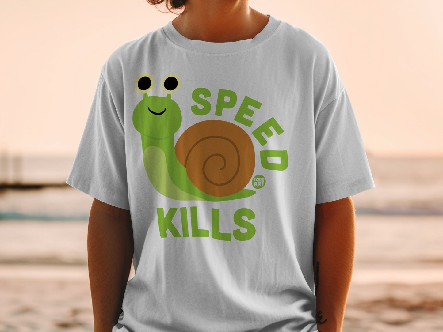 Speed Kills Funny Snail Graphic T-Shirt