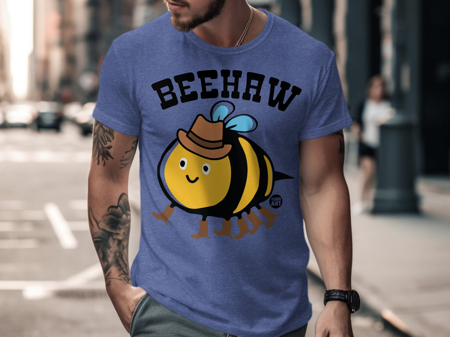 Cute Beehaw Bee with Hat Graphic Tee Shirt
