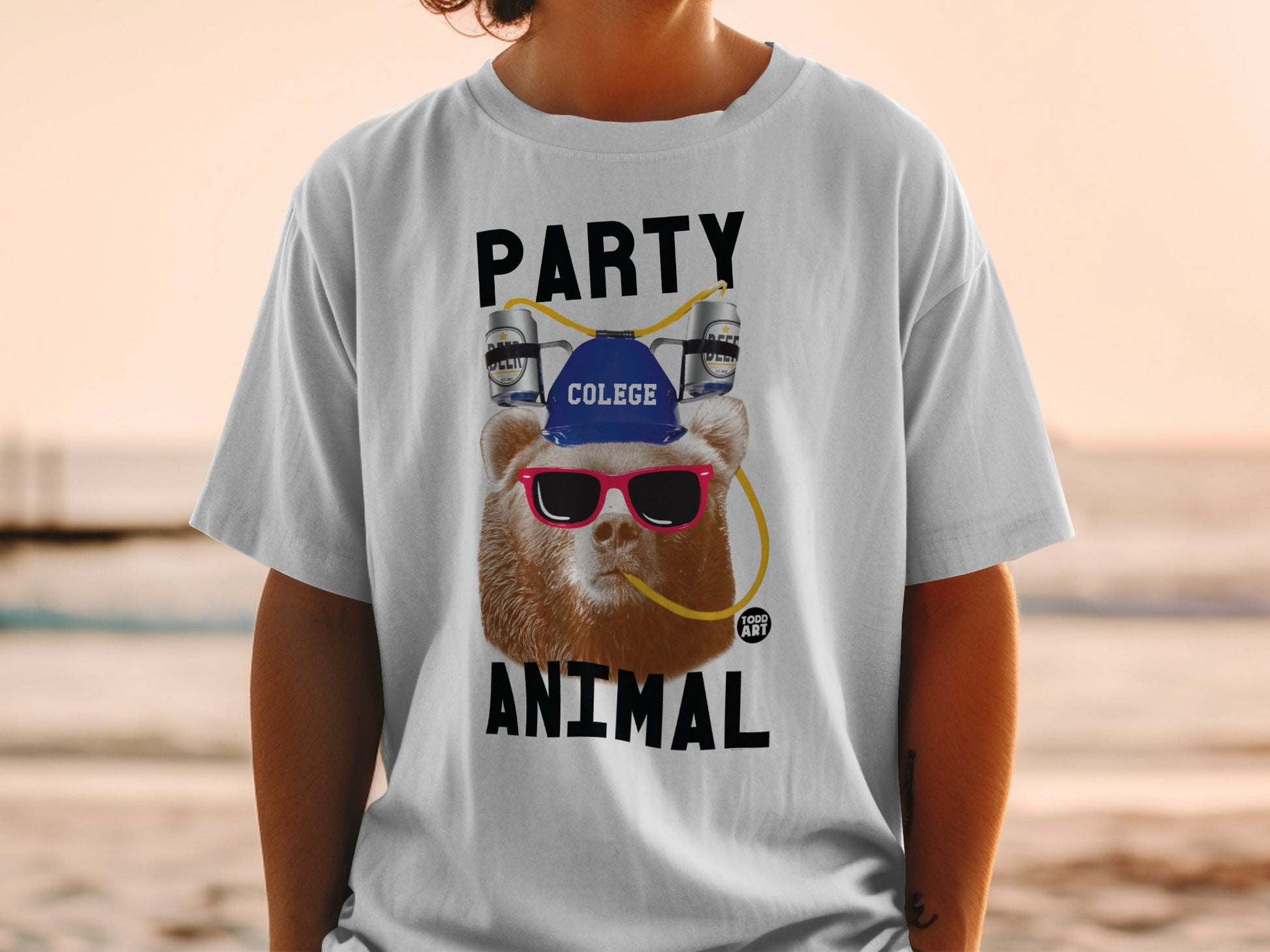 Party Animal College Bear Graphic T-Shirt