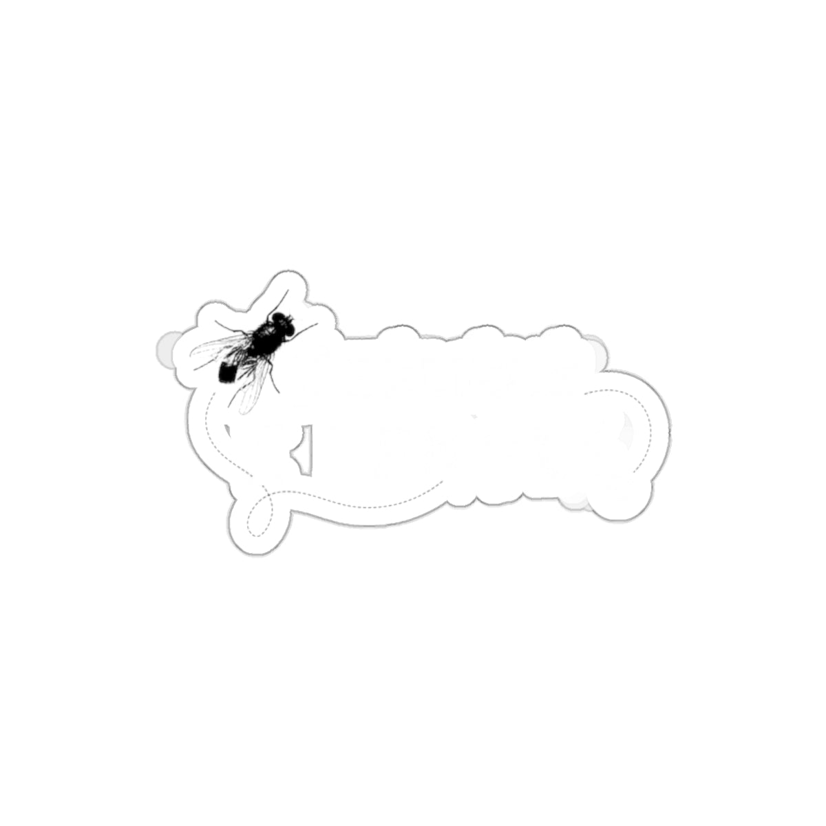 Fly Graphic with Decorative Text Sticker