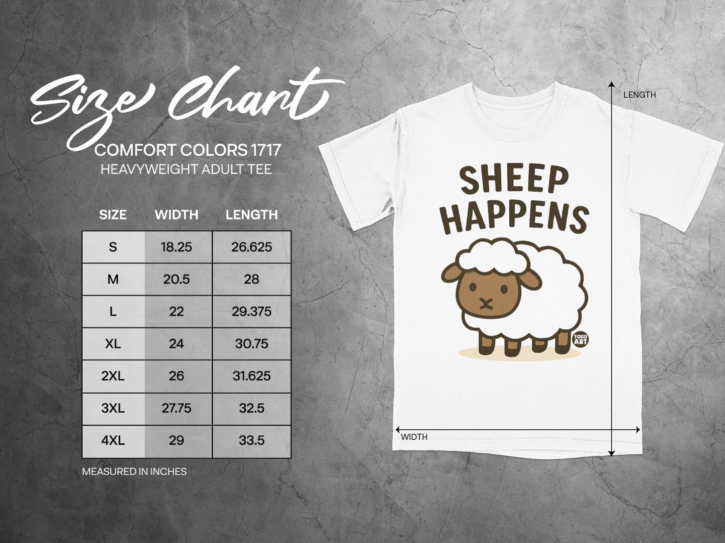 Sheep Happens Heavyweight Adult Tee Shirt Product