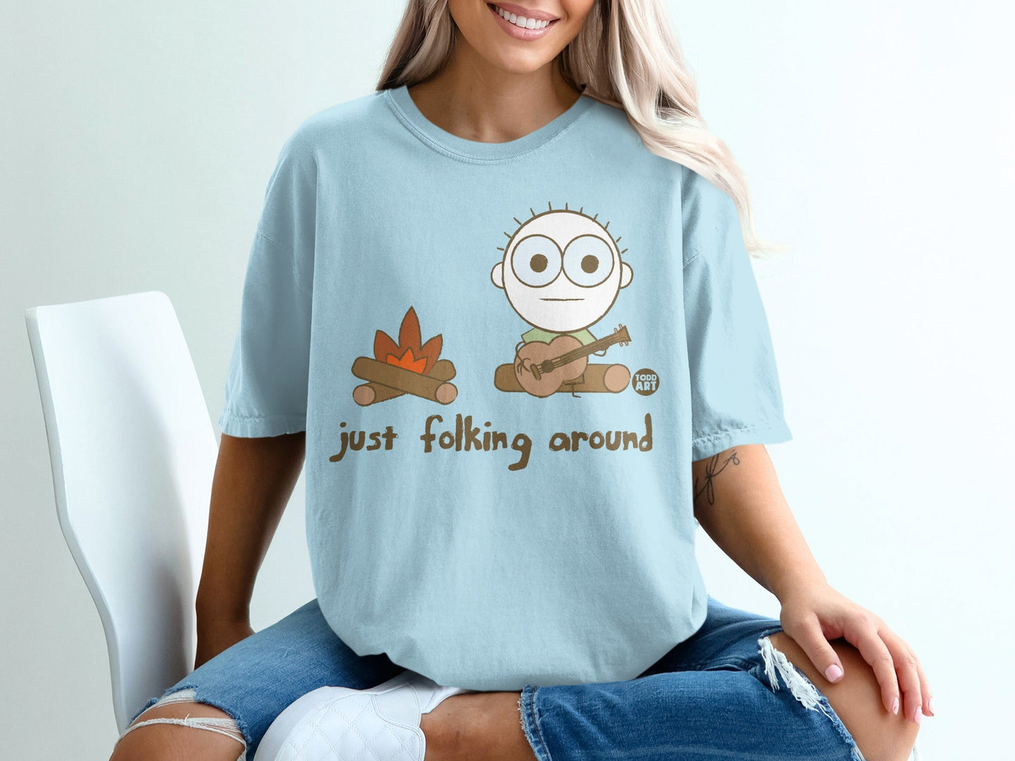 Just Folking Around Graphic T-Shirt Casual Wear