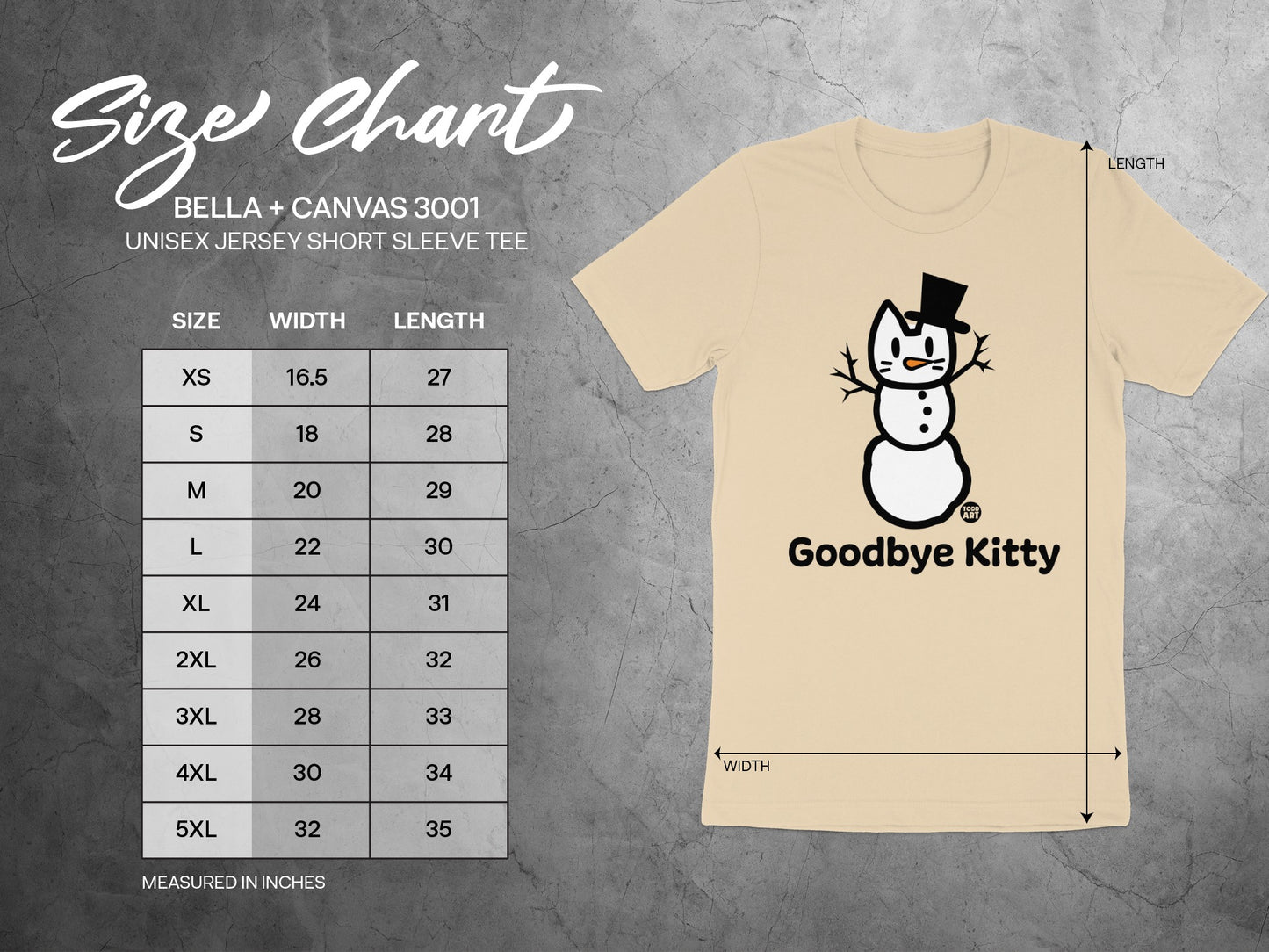 Goodbye Kitty Cute Snowman Themed T-Shirt