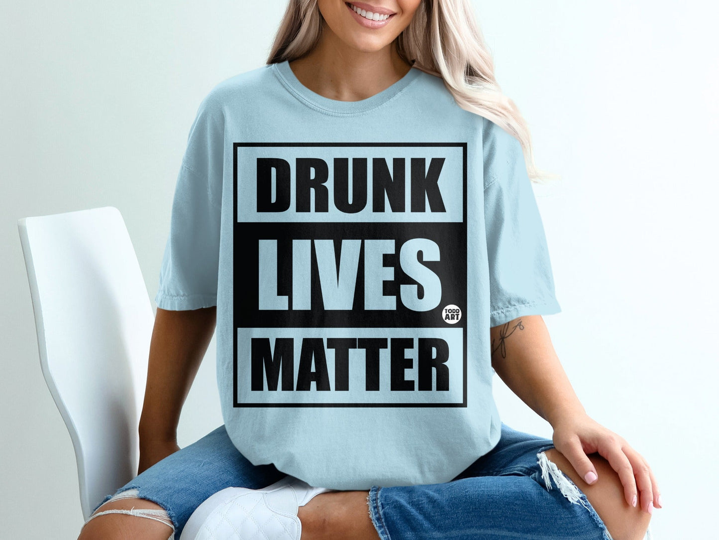 Drunk Lives Matter Graphic Tee Shirt Statement Top