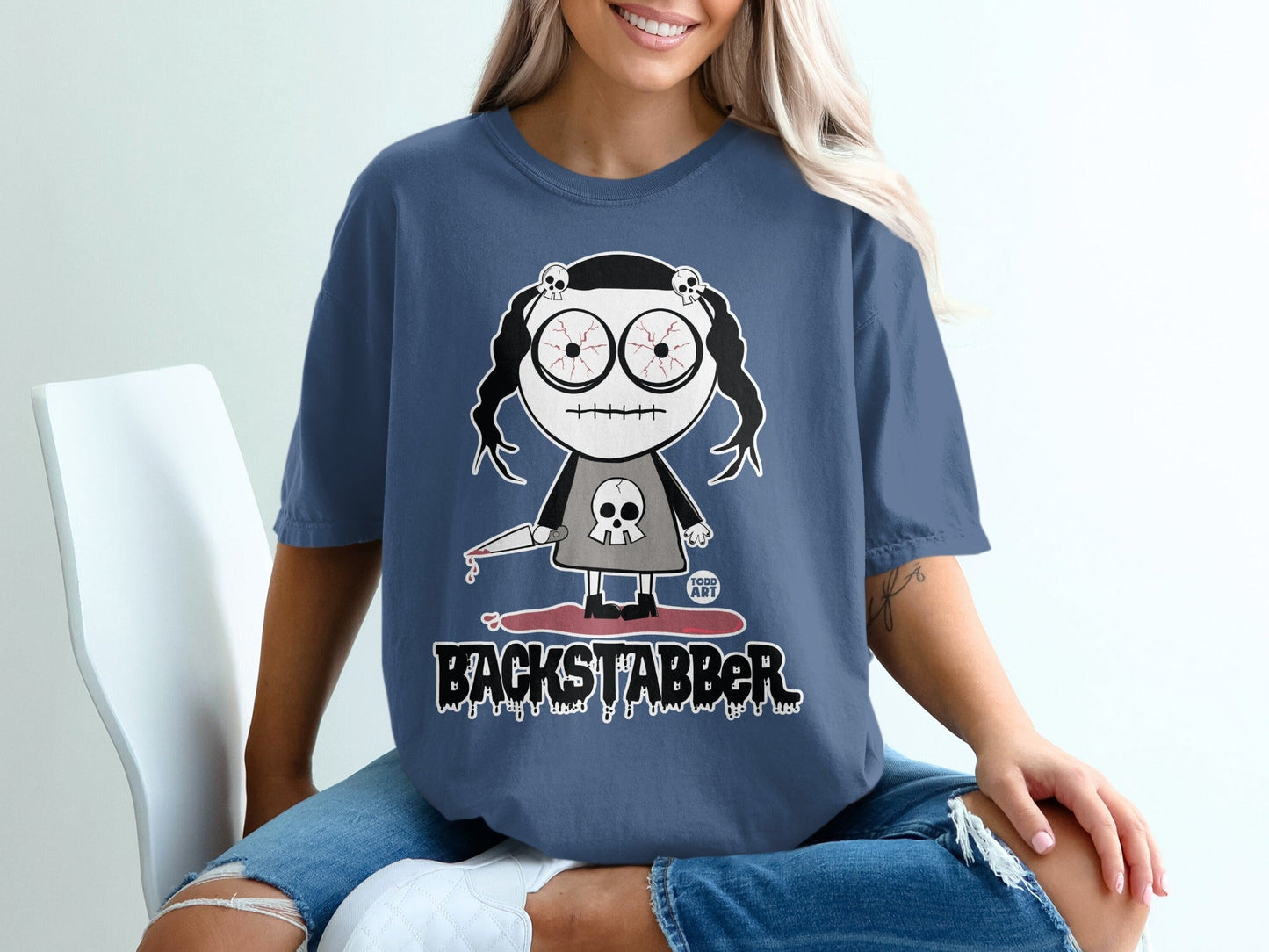 Backstabber Graphic Todd Art Design Oversized T-Shirt