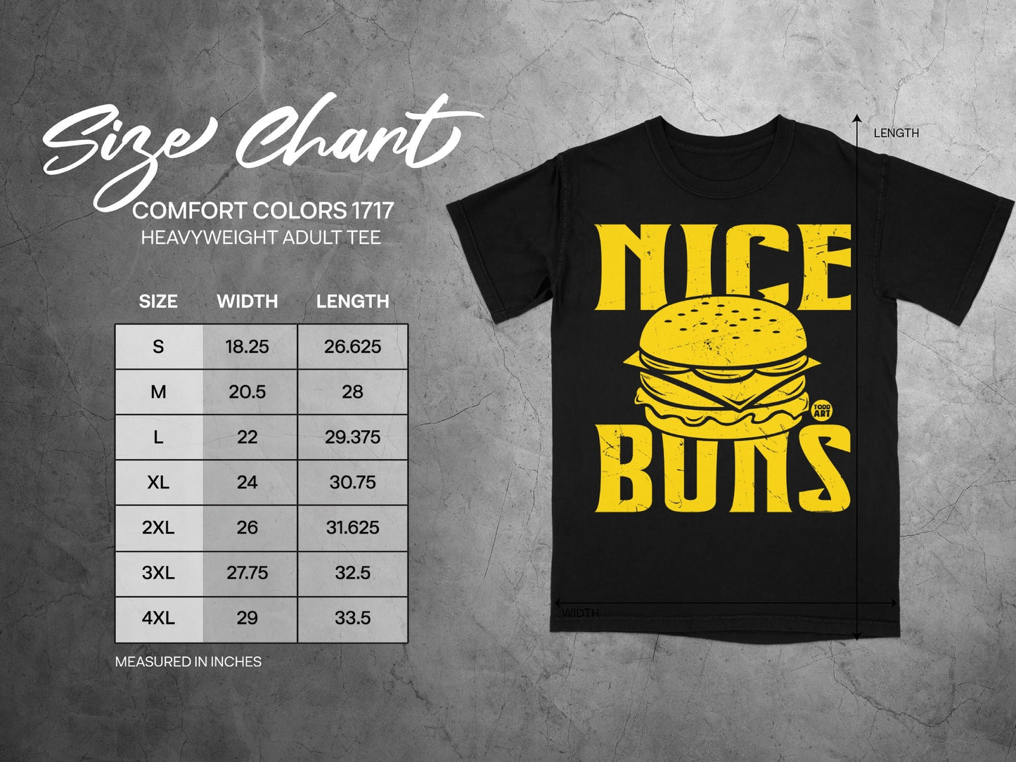 Nice Buns Burger Graphic Heavyweight Adult Tee
