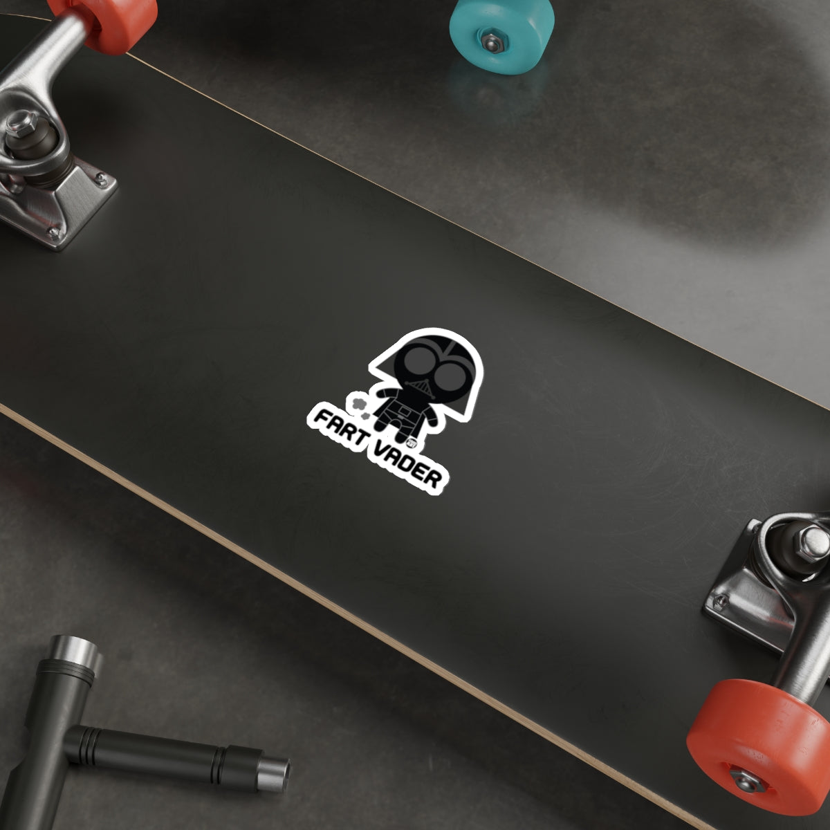 Fart Vader Funny Skateboard Sticker for Skaters