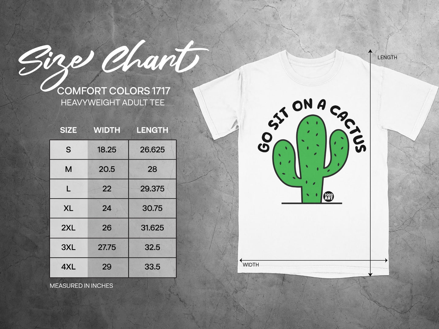 Go Sit on a Cactus Heavyweight Adult Tee Shirt